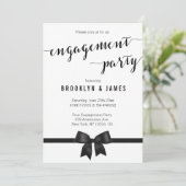 Einladungen der schwarzen und weißen Engagement-Pa (Stehend Vorderseite)