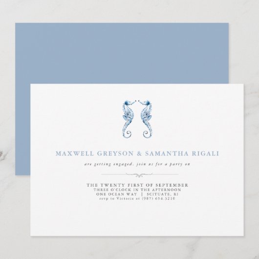 Einladungen der Verbindungspartei Watercolor Beach (Vorne/Hinten)