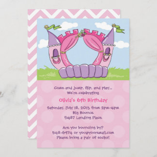 Einladungen des Bounce House: Prinzessin Birthday