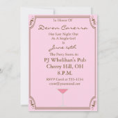 Einladungen des Junggeselinnen-Abschieds (Rückseite)