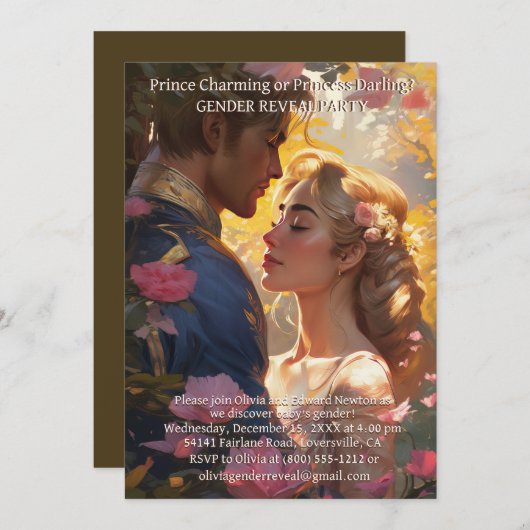 Einladungen des Prinzen oder Prinzessin des Party (Vorne/Hinten)