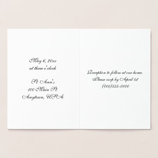 Einladungen durch Foil Cross (Innenseite)