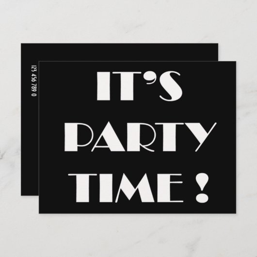 Einladungen "es ist Partyzeit" - fertigen Sie (Vorne/Hinten)