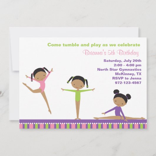 Einladungen für afrikanisch-amerikanische Gymnasti (Vorderseite)