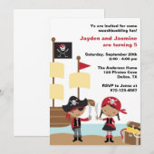 Einladungen für Afrikanischer Junge und Mädchen (Vorne/Hinten)