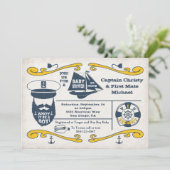 Einladungen für alte Matrosen Nautical Baby Shower (Stehend Vorderseite)