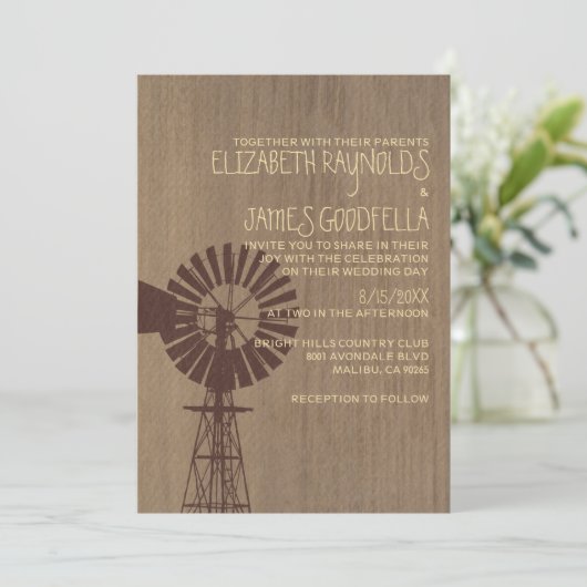 Einladungen für alte Windmühle (Stehend Vorderseite)