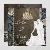 Einladungen für antike Bling CHANDELIER (Vorne/Hinten)