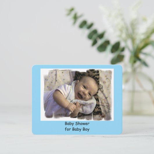 Einladungen für Baby Boy Shower (Stehend Vorderseite)