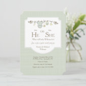 Einladungen für Baby Clothesline Gender (Stehend Vorderseite)