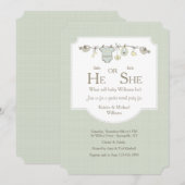 Einladungen für Baby Clothesline Gender (Vorne/Hinten)