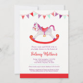 Einladungen für Baby Dusche mit blauem Rocking (Vorderseite)