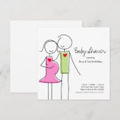 Einladungen für Baby-Dusche mit Quadratdecke, 5x5 (Vorne/Hinten)