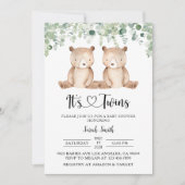Einladungen für Baby-Dusche mit zwei Bears (Vorderseite)
