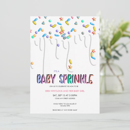 Einladungen für Baby Sprinkle (Stehend Vorderseite)