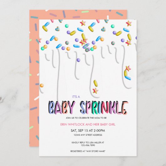 Einladungen für Baby Sprinkle (Vorne/Hinten)