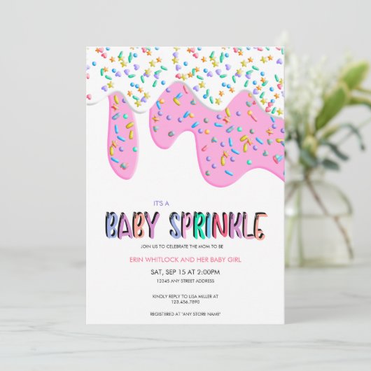 Einladungen für Baby Sprinkle (Stehend Vorderseite)