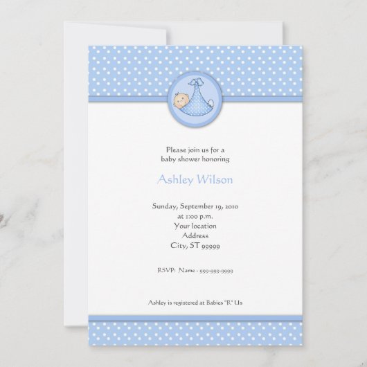 Einladungen für Babydusche (Vorderseite)