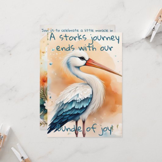 Einladungen für Babydusche (Vorderseite/Rückseite Beispiel)