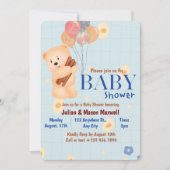 Einladungen für Babydusche - Niedlicher Bär in Bei (Vorderseite)