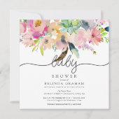 Einladungen für Babydusche | Sweet Florals (Vorderseite)