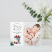 Einladungen für Babyduschen Erdbeeren (Stehend Vorderseite)