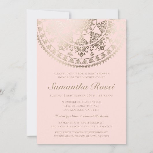 Einladungen für Babyduschen Gold Foil Farbe (Vorderseite)