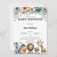 Einladungen für Babyduschen | Thema süße Tier