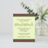 Einladungen für Babyzubehör Dusche {Grün} (Stehend Vorderseite)