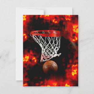 Einladungen für Basketball, Netz und Flammen