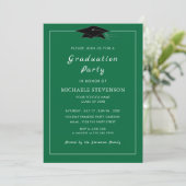 Einladungen für benutzerdefinierte grüne Graduieru (Stehend Vorderseite)