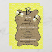 Einladungen für Bienen und Burlap-Baby-Dusche (Vorne/Hinten)