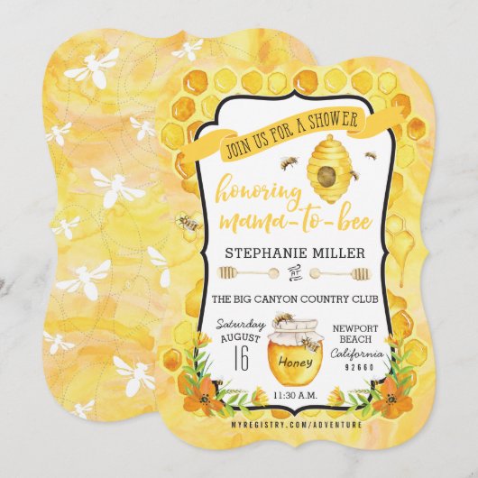 Einladungen für BienenBaby-Dusche (Vorne/Hinten)