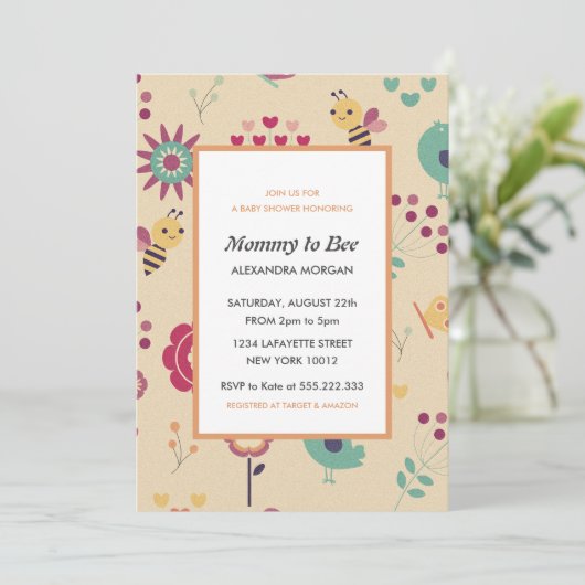 Einladungen für Bienendusche Mommy zu Bläserin (Stehend Vorderseite)