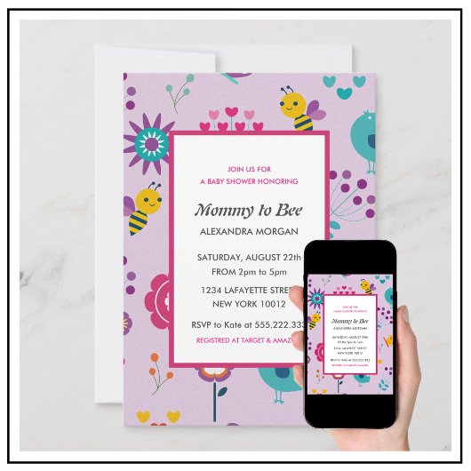 Einladungen für Bienendusche Mommy zu Bläserin