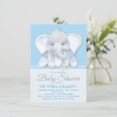 Einladungen für Boy Baby Elephant Baby Shower (Stehend Vorderseite)