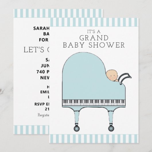 Einladungen für Boy Baby Shower (Vorne/Hinten)