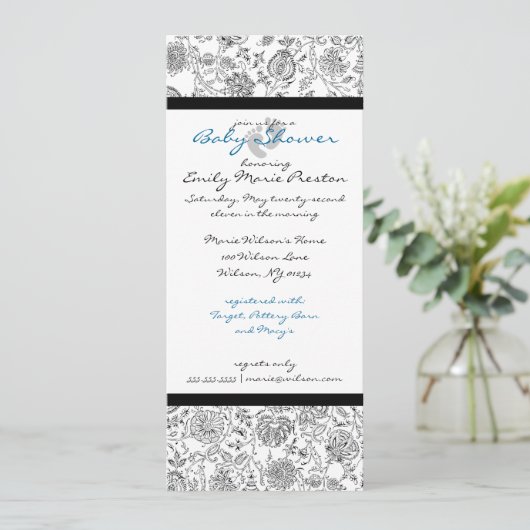 Einladungen für Boy Baby Shower (Stehend Vorderseite)