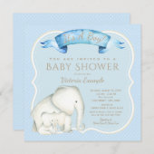 Einladungen für Boy Elephant Baby Shower (Vorne/Hinten)