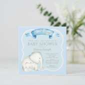 Einladungen für Boy Elephant Baby Shower (Stehend Vorderseite)