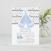 Einladungen für Boy Tribal TeePee Baby Shower (Stehend Vorderseite)