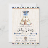 Einladungen für Boys Teepee Tribal Baby Shower (Vorderseite)