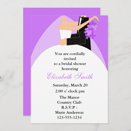 Einladungen für Braut- und Großraumdusche (Vorne/Hinten)