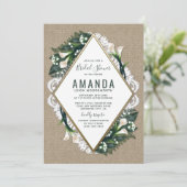 Einladungen für Calla Lily Burlap Lace Bridal Dusc (Stehend Vorderseite)