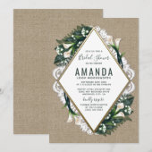 Einladungen für Calla Lily Burlap Lace Bridal Dusc (Vorne/Hinten)