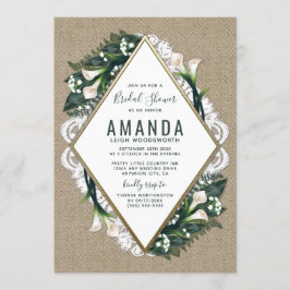 Einladungen für Calla Lily Burlap Lace Bridal Dusc