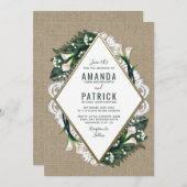 Einladungen für Calla Lily Burlap und Lace Wedding (Vorne/Hinten)