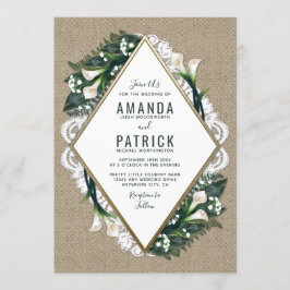 Einladungen für Calla Lily Burlap und Lace Wedding