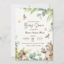 Einladungen für Cream Green Watercolor Baby Shower