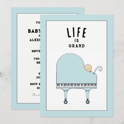 Einladungen für Creative Baby Shower (Vorne/Hinten)